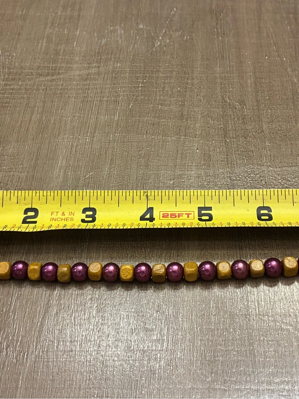 Handmade Purple and Mustard Beaded Bracelet